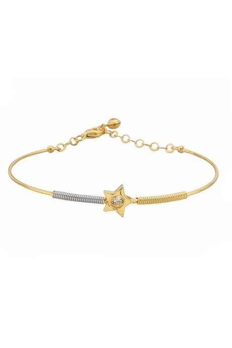 Pulsera de estrella de resorte de oro macizo | 14K (585) | 3,63 gramos