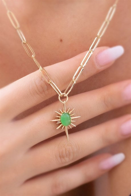 Solid Gold Pole Star Necklace | 14K (585) | 4.92 gr