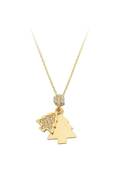 Solid Gold Christmas Tree Necklace | 14K (585) | 2.03 gr