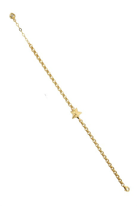 Pulsera de estrella de oro macizo | 14K (585) | 3,52 gramos