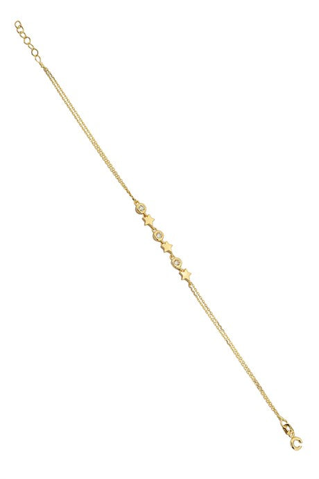 Solid Gold Star Bracelet | 14K (585) | 2.17 gr