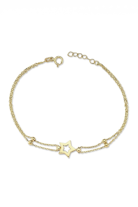 Pulsera de estrella de oro macizo | 14K (585) | 1,89 gramos