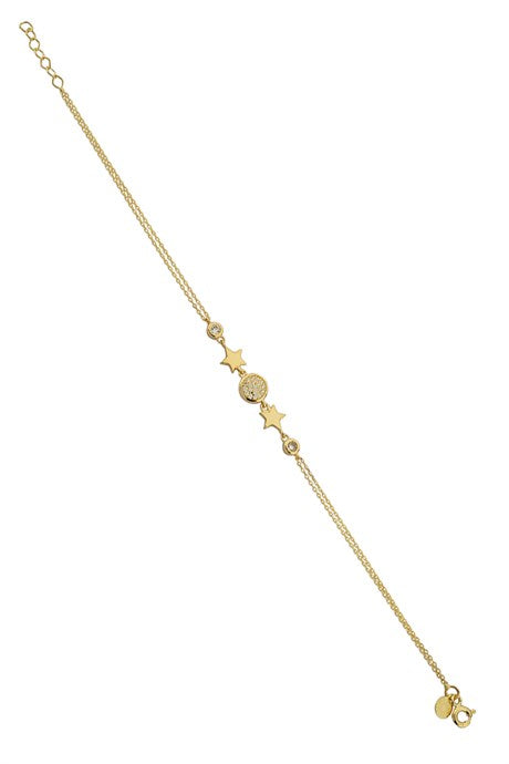Solid Gold Star Bracelet | 14K (585) | 2.23 gr