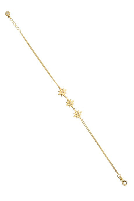 Solid Gold Star Bracelet | 14K (585) | 2.76 gr