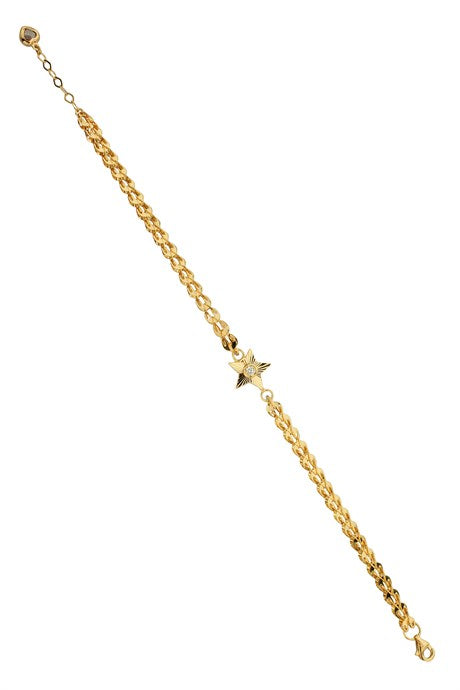 Solid Gold Star Bracelet | 14K (585) | 5.08 gr
