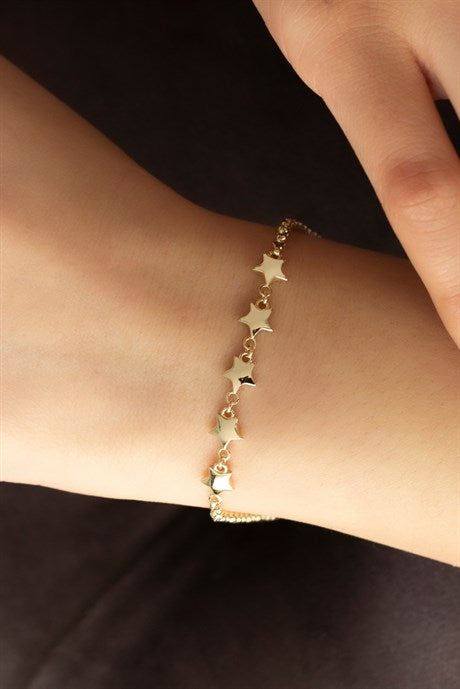 Solid Gold Star Bracelet | 14K (585) | 2.86 gr