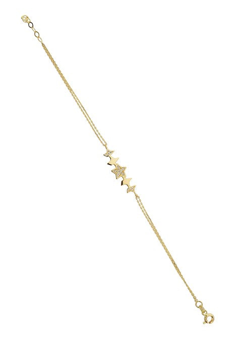 Solid Gold Star Bracelet | 14K (585) | 1.47 gr
