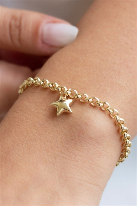 Solid Gold Star Bracelet | 14K (585) | 4.84 gr