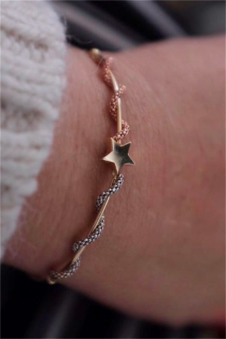 Solid Gold Star Bracelet | 14K (585) | 3.15 gr