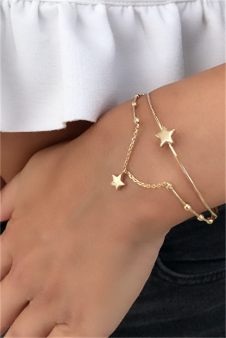 Solid Gold Star Bracelet | 14K (585) | 4.77 gr