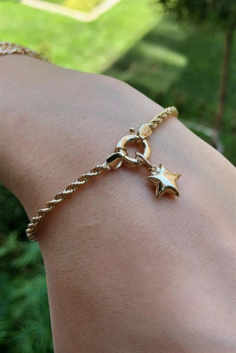 Bracelet étoile en or massif | 14K (585) | 2,90 gr