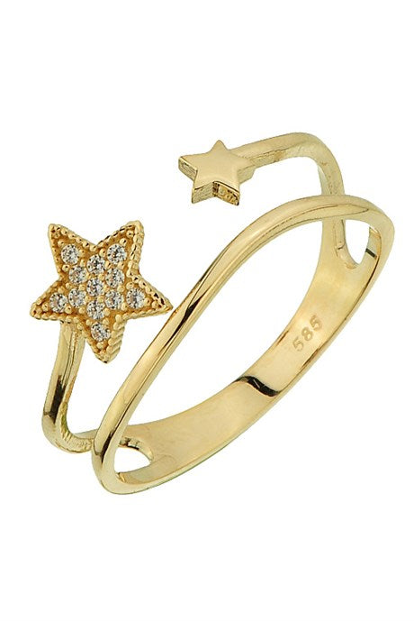 Solid Gold Star Ring | 14K (585) | 1.86 gr