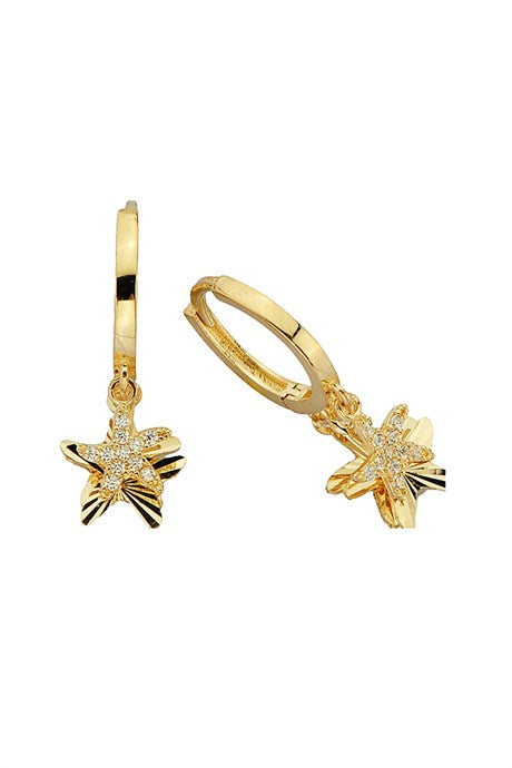 Solid Gold Starfish Circle Earring | 14K (585) | 3.06 gr