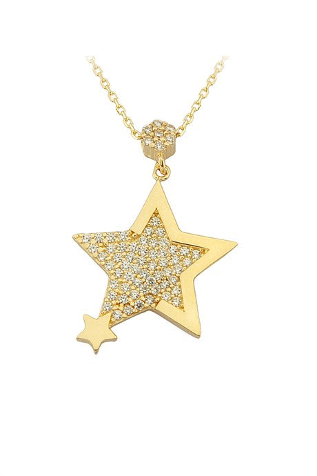 Collar de estrella de oro macizo | 14K (585) | 2,50 gramos