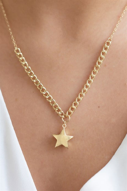 Collar de estrella de oro macizo | 14K (585) | 5,71 gramos