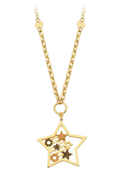 Collar de estrella de oro macizo | 14K (585) | 8,09 gramos