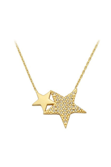 Collar de estrella de oro macizo | 14K (585) | 1,96 gramos