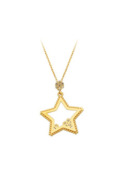 Collar de estrella de oro macizo | 14K (585) | 2,30 gramos