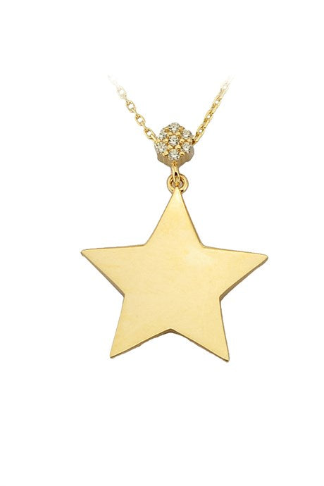 Collar de estrella de oro macizo | 14K (585) | 2,23 gramos