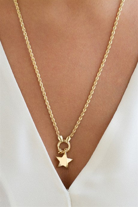 Collar de estrella de oro macizo | 14K (585) | 6,36 gramos