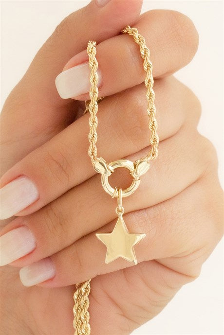 Collar de estrella de oro macizo | 14K (585) | 6,36 gramos