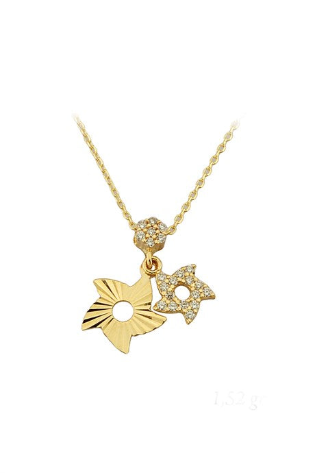 Collar de estrella de oro macizo | 14K (585) | 1,52 gramos