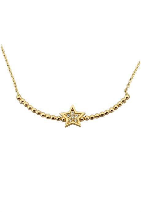Collar de estrella de oro macizo | 14K (585) | 1,74 gramos