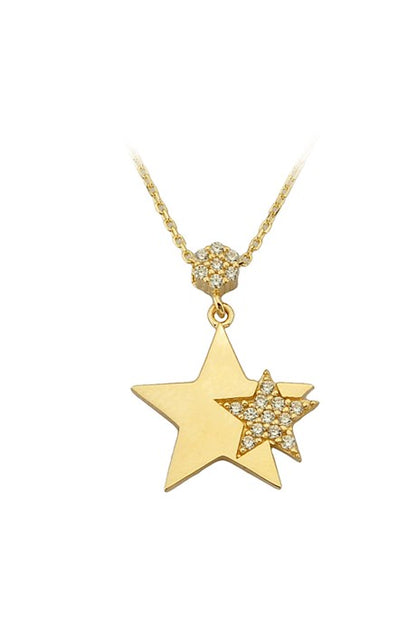 Collar de estrella de oro macizo | 14K (585) | 1,96 gramos