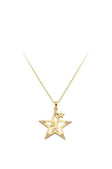 Collar de estrella de oro macizo | 14K (585) | 1,94 gramos