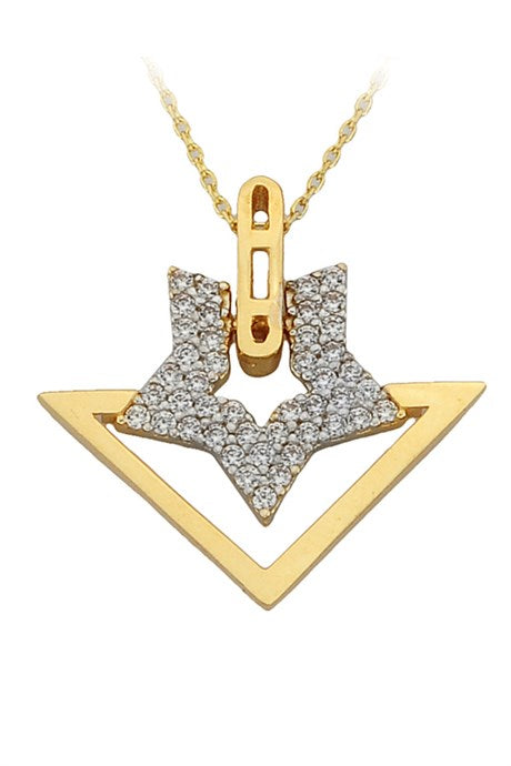 Collar de estrella de oro macizo | 14K (585) | 2,82 gramos