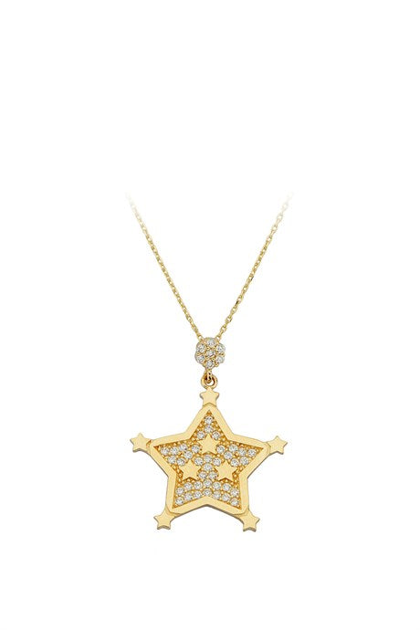 Collier étoile en or massif | 14K (585) | 2,97 grammes