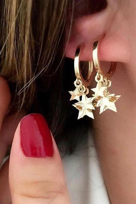 Solid Gold Star Earring | 14K (585) | 2.75 gr