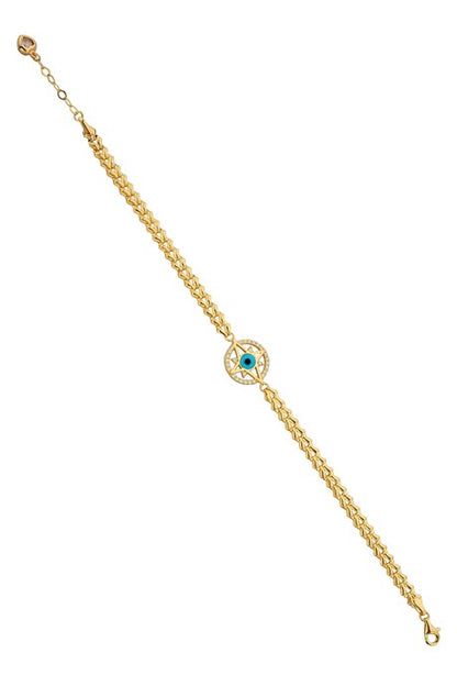 Pulsera de mal de ojo con estrella de oro macizo | 14K (585) | 4,84 gramos