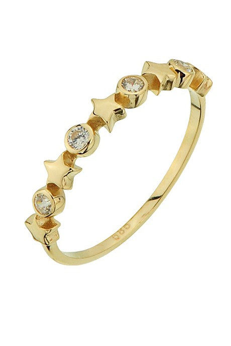 Solid Gold Star Design Ring | 14K (585) | 1.12 gr