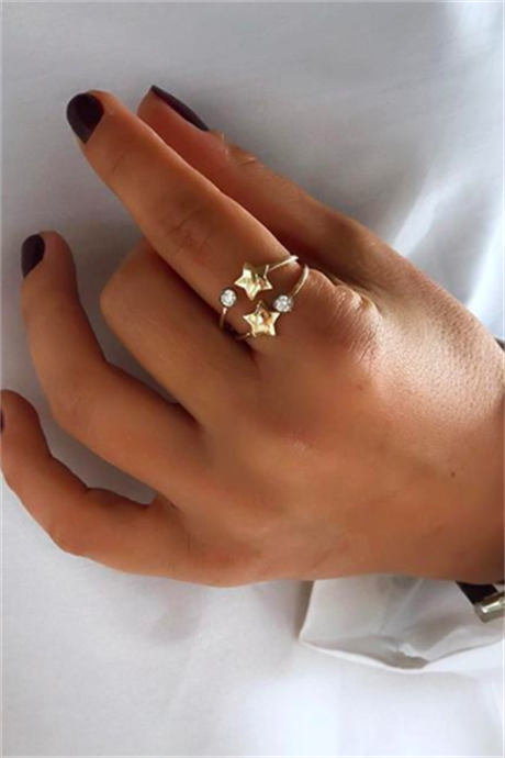 Anillo de estrella de oro macizo | 14K (585) | 2,45 gramos