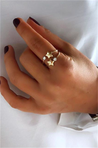 Solid Gold Star Ring | 14K (585) | 2.45 gr