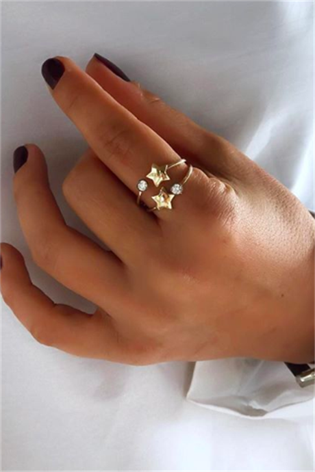 Solid Gold Star Ring | 14K (585) | 2.45 gr