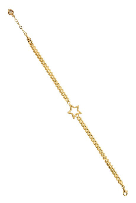 Pulsera de estrella de oro macizo | 14K (585) | 5,06 gramos