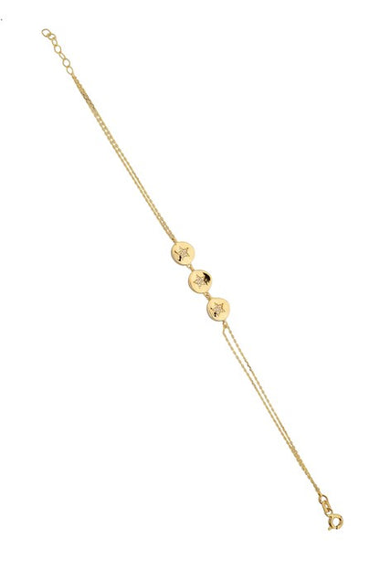 Solid Gold Star Bracelet | 14K (585) | 2.45 gr