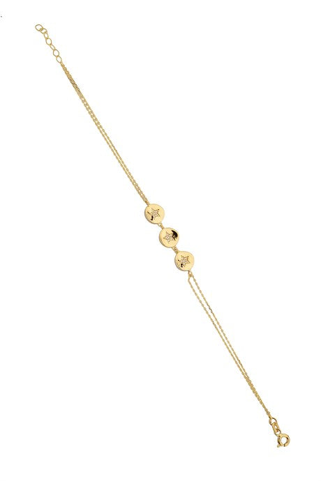 Solid Gold Star Bracelet | 14K (585) | 2.45 gr