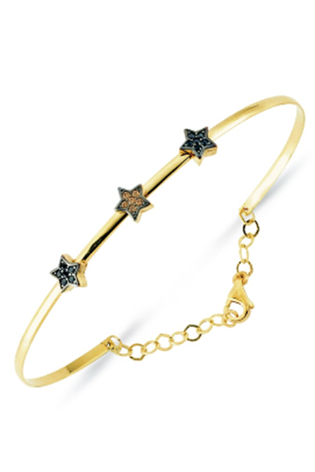 Solid Gold Colorful Gemstone Star Bracelet | 14K (585) | 3.53 gr