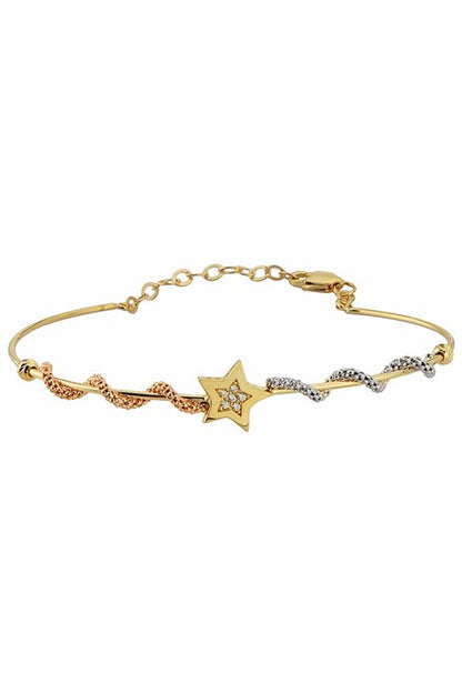 Pulsera de estrella de oro macizo | 14K (585) | 3,32 gramos