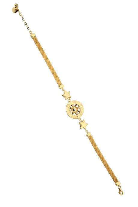 Solid Gold Star Zodiac Sign Bracelet | 14K (585) | 11.13 gr