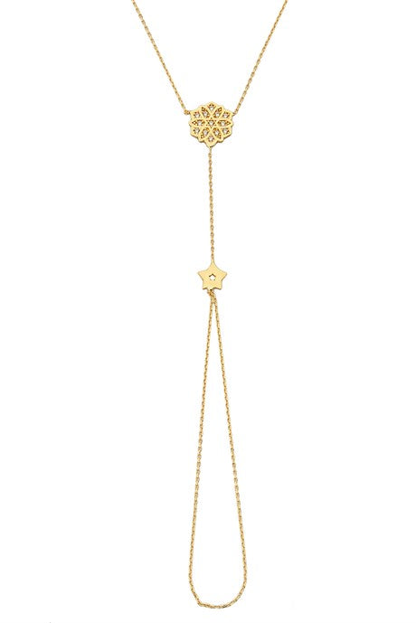 Solid Gold Star Flower Bracelet Bashmer | 14K (585) | 1.80 gr