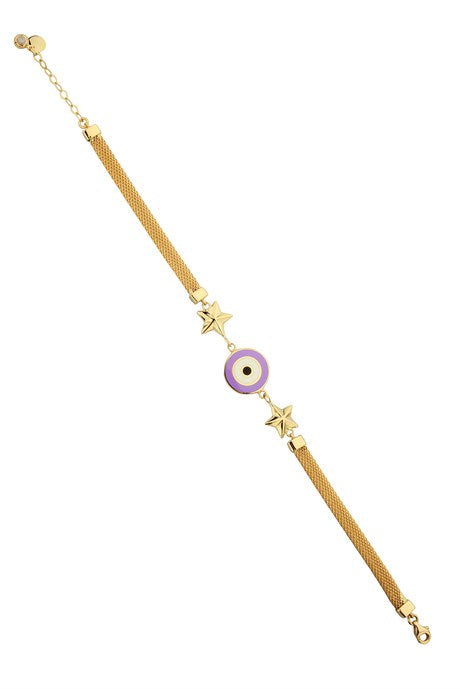 Solid Gold Star Eye Bracelet | 14K (585) | 8.50 gr