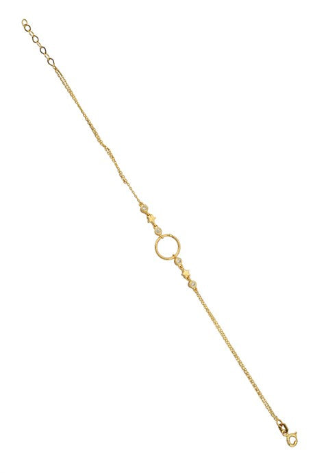 Solid Gold Star Circle Bracelet | 14K (585) | 1.73 gr