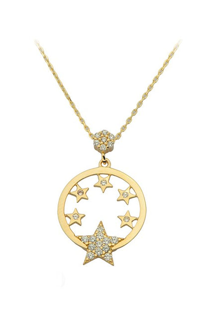 Collier cercle étoile en or massif | 14K (585) | 1,92 g