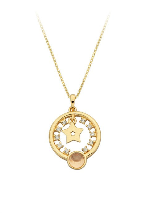 Collier cercle étoile en or massif | 14K (585) | 2,42 grammes