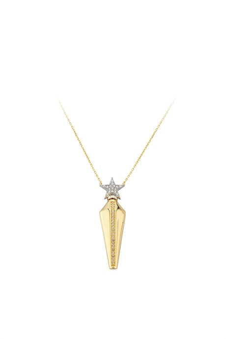 Collar de estrella de oro macizo | 14K (585) | 3,12 gramos