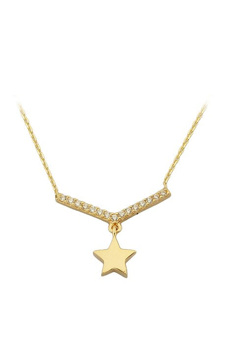 Collar de estrella de oro macizo | 14K (585) | 1,63 gramos